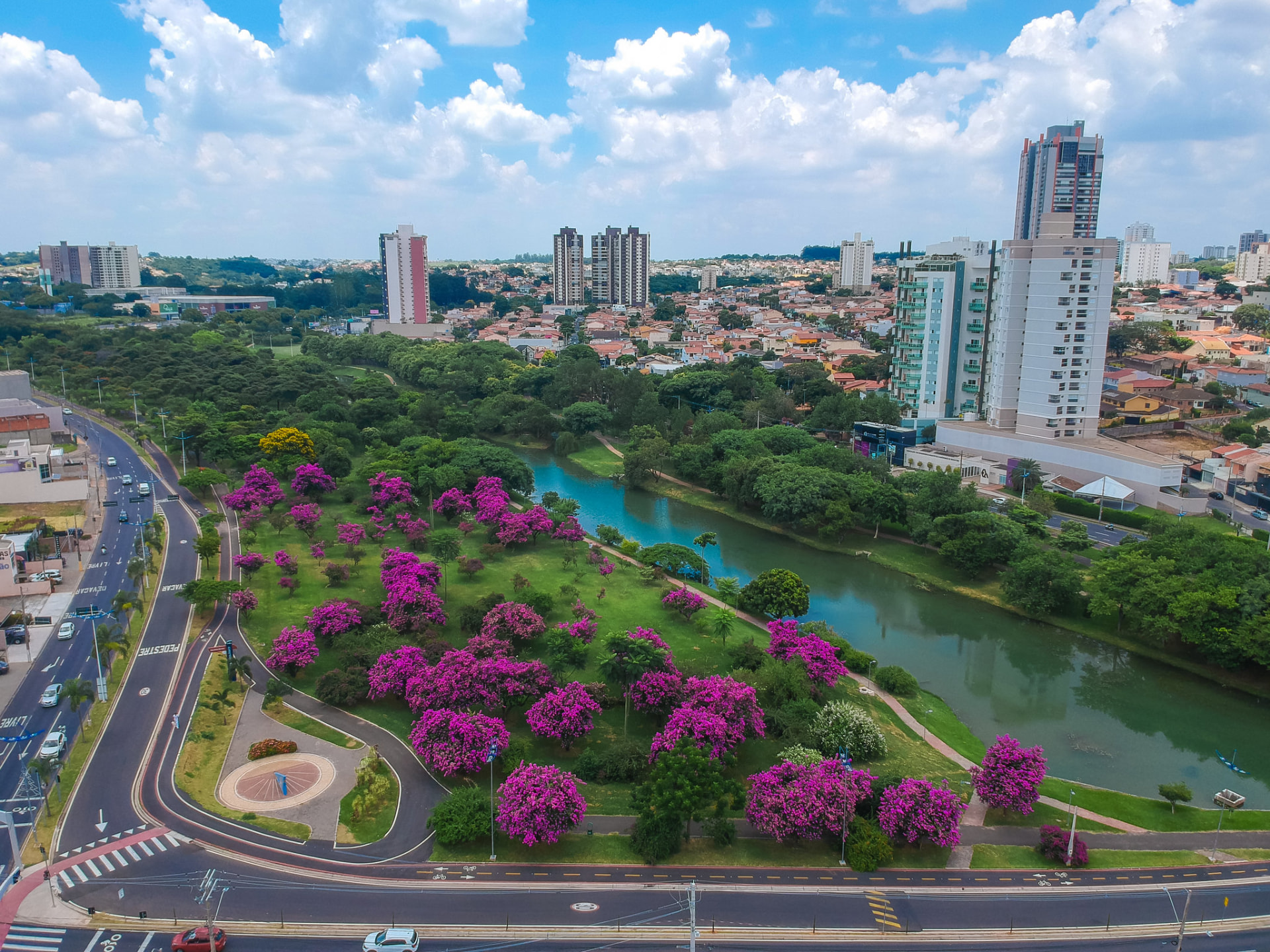 Vista aérea do Parque Ecológico de Indaiatuba